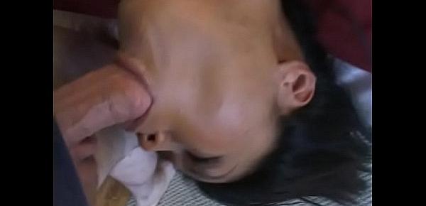  Amazing Asian whore gives head and gets a facial